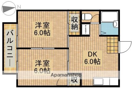高林ハイツ(2DK/2階)の間取り写真