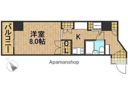 リエス浜松駅南(ワンルーム/2階)の間取り写真