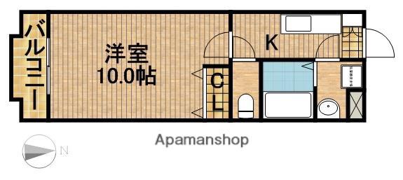 東海道本線 浜松駅 バス乗車時間:13分 林バス停で下車 徒歩3分 4階建 築24年(1K/4階)の間取り写真