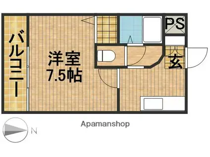 T.SQUARE(1K/2階)の間取り写真