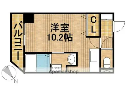 ソルトシティ浜松(ワンルーム/7階)の間取り写真