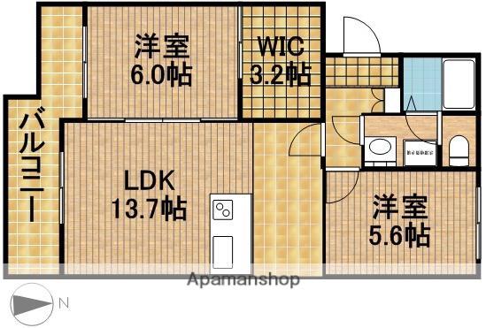 マンションアカンサスⅠ(2LDK/2階)の間取り写真