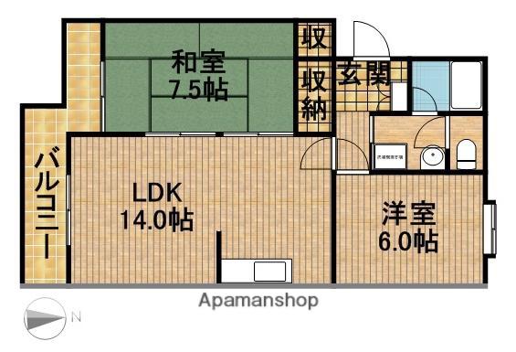 レスポワール曳馬(2LDK/1階)の間取り写真
