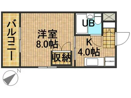 プリシティ幸(1DK/3階)の間取り写真