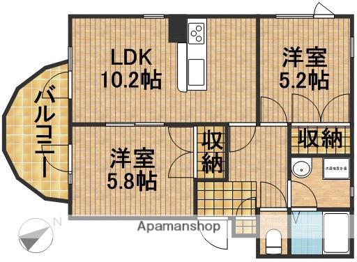 エクセレント ハイツ(2LDK/4階)の間取り写真