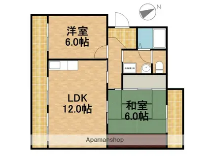 フローラル初生(2LDK/2階)の間取り写真