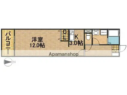 レイクビレッジⅢ(1DK/1階)の間取り写真