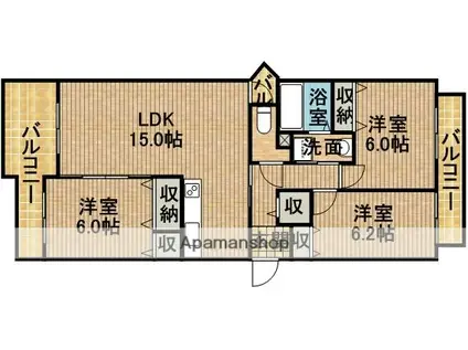 シャルマンⅢ(3LDK/4階)の間取り写真