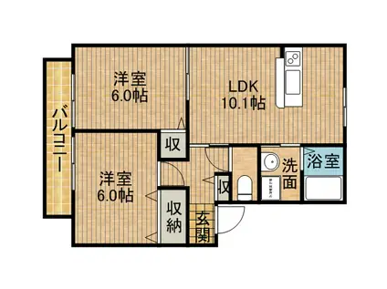 BAYSIDE駿河(2LDK/1階)の間取り写真