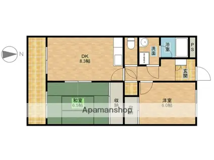 フローレンス門神(2DK/4階)の間取り写真