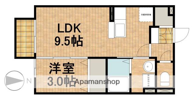 モナリエ早出(1LDK/1階)の間取り写真