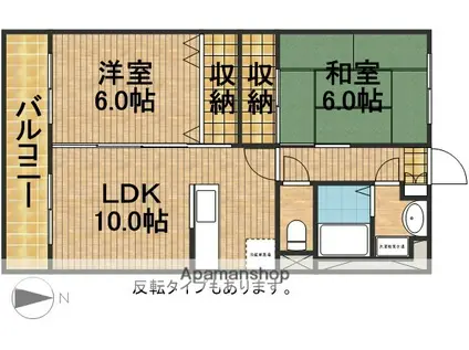 クラウディアⅡ(2LDK/2階)の間取り写真