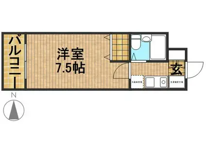 フォーラム和地山(1K/3階)の間取り写真