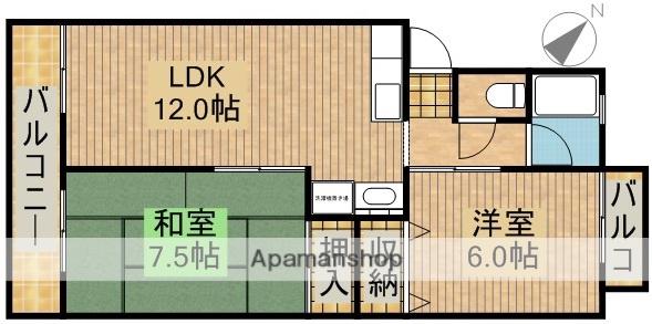 ニュービレッジ和合(2LDK/1階)の間取り写真