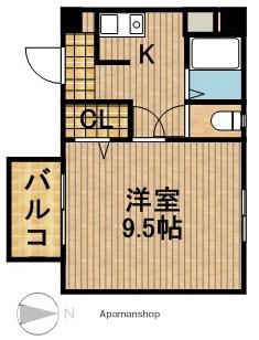イシイフォーチュン(1K/2階)の間取り写真