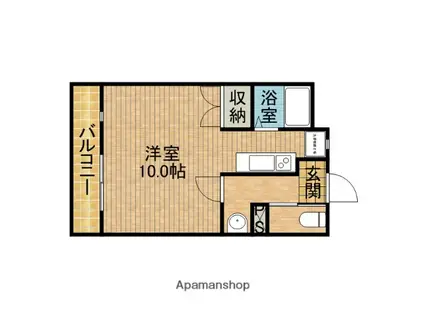 ビバーチェⅡ(ワンルーム/1階)の間取り写真