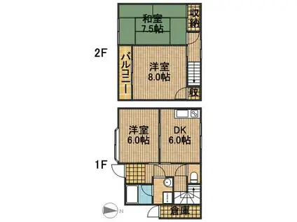 プリンスコート西浅田(3DK)の間取り写真