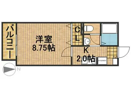 サンローズ(1K/1階)の間取り写真