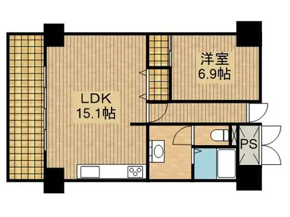 ビオラ田町(1LDK/9階)の間取り写真
