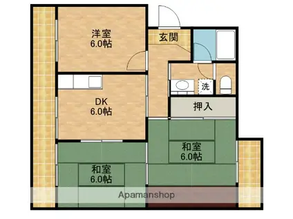 グランドール(3DK/3階)の間取り写真