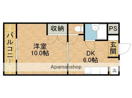 ALSACE(1DK/3階)の間取り写真