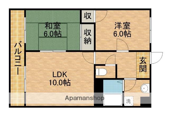 ヴィーブル宮の森 南棟(2LDK/3階)の間取り写真