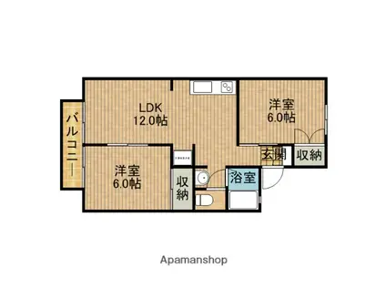 エクセル駿河台(2LDK/1階)の間取り写真