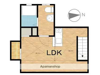 レイクサイドビレッジ(ワンルーム/2階)の間取り写真