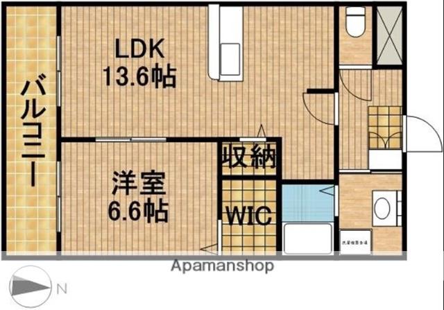 田畑ハイツそれいゆⅡ(1LDK/1階)の間取り写真