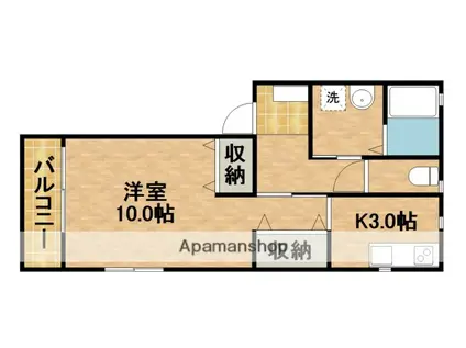 コーポプロスペール(ワンルーム/2階)の間取り写真