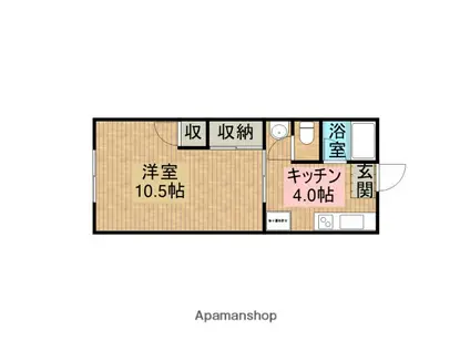 パステルⅡ(1K/2階)の間取り写真