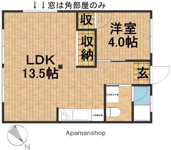東海道本線 御厨駅(静岡) 徒歩18分 2階建 築38年(1LDK/2階)の間取り写真