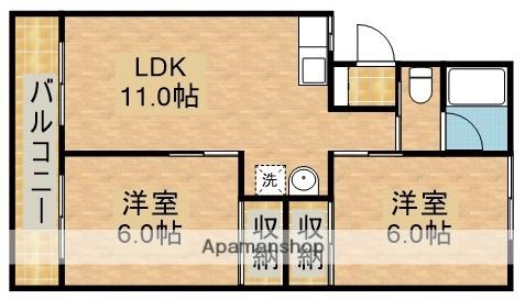 マンション110(2LDK/2階)の間取り写真