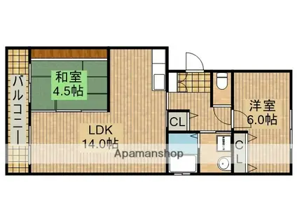 メローネINN(2LDK/2階)の間取り写真
