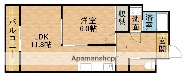 GARDEN昴(1LDK/4階)の間取り写真
