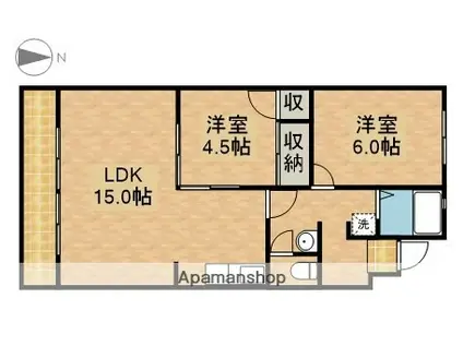 ルグラン嶋津(2LDK/1階)の間取り写真