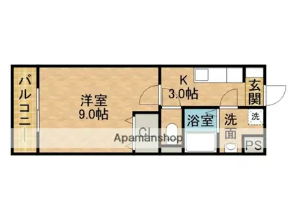 オーシャンブルー(1K/5階)の間取り写真