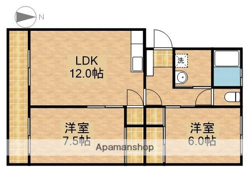 メゾンベルウェル(2LDK/3階)の間取り写真
