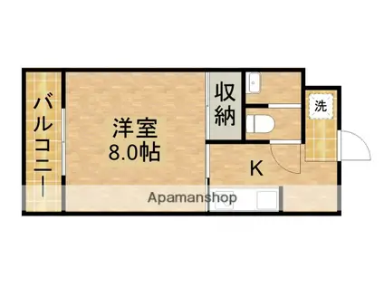 カレッジハイツⅠ(1K/2階)の間取り写真