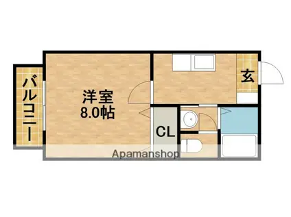 ひくまのハウスA(1K/2階)の間取り写真