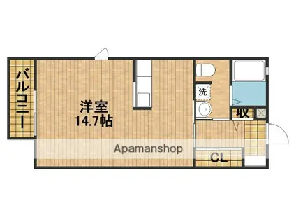 メゾン・エスベランサ(ワンルーム/2階)の間取り写真