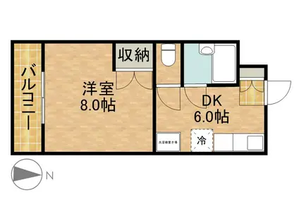 マンションリーフⅠ(1DK/1階)の間取り写真