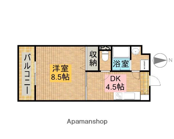 梅の里Ⅰ(1DK/2階)の間取り写真