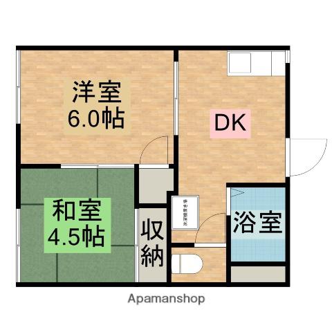 フォーブルS大坂(2K/1階)の間取り写真