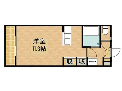 ハイライズHIRAI(1DK/3階)の間取り写真