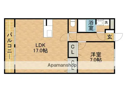 ヴィーブル野口(1LDK/2階)の間取り写真