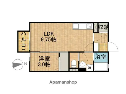 WOODS(1LDK/2階)の間取り写真