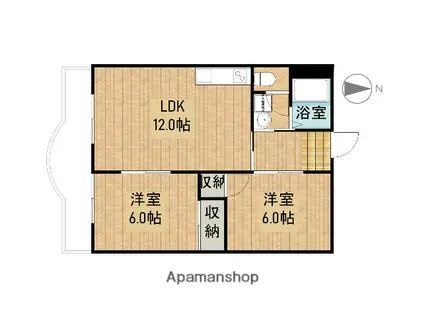 グランドコーポラス(2LDK/2階)の間取り写真