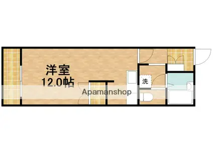 田畑ハイツ上ノ段(ワンルーム/2階)の間取り写真