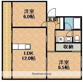 上島マンション(2LDK/3階)の間取り写真
